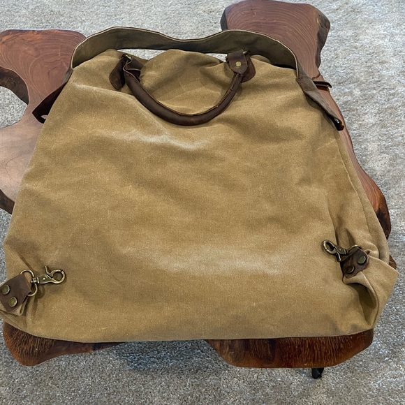 Jesslyn Blake Large Canvas Leather Bag - Picture 8 of 10